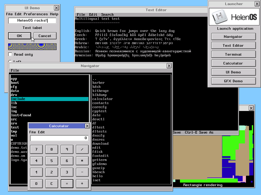 Highlights of the HelenOS 0.11.2 GUI